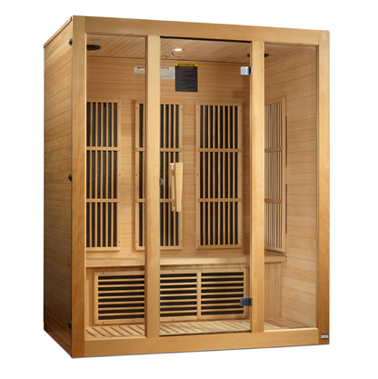 Maxxus Bellevue 3 Person Indoor Near Zero EMF FAR Infrared Sauna - Canadian Hemlock