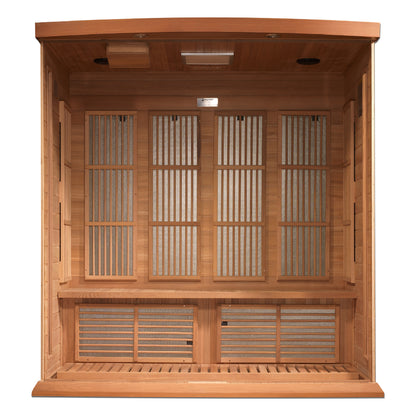 Maxxus 4 Person Indoor Near Zero EMF FAR Infrared Sauna - Canadian Red Cedar